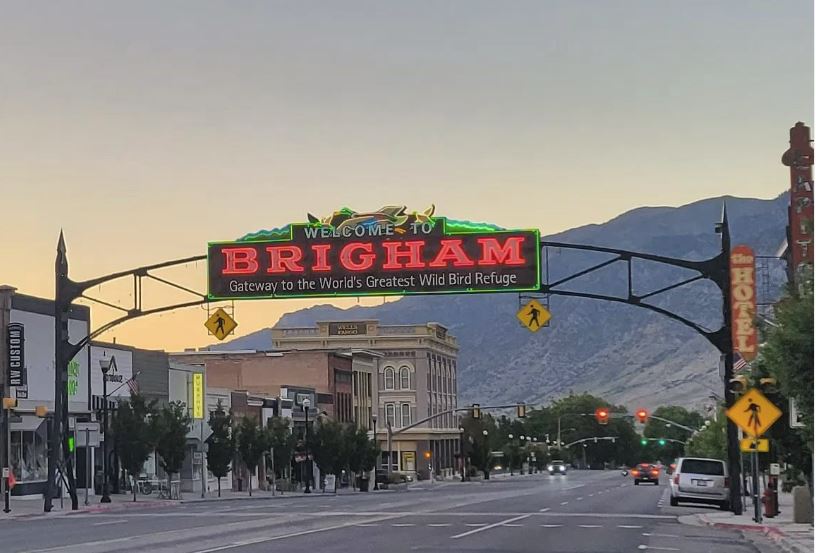 Twilight at Brigham city Box Elder County Utah